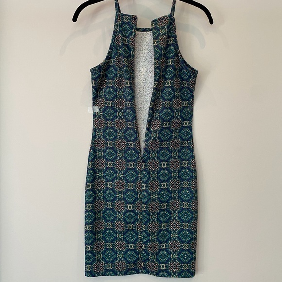 Forever 21 Blue Print Mini/Midi Bodycon Dress - Picture 4 of 7